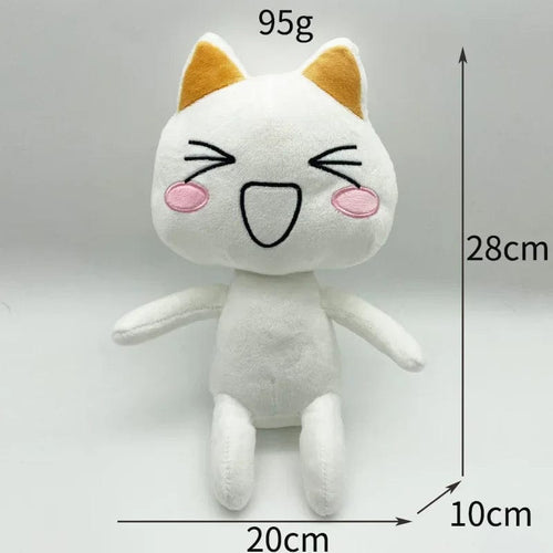 Planet Gates white close eyes / cat 27-30cm New Toro Inoue Cat Plush Anime Game Doll Stuffed Kittens Plushie Cartoon Couple Black and White Cats Decor Gift Toys for Kids
