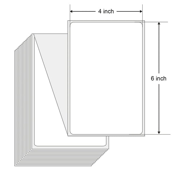Planet Gates WHITE / CN 4"x6" Thermal Label Paper 100x150mm 100 Sheets / Stack Adhesive Stickers For Thermal Shipping Labels DHL UPS Express Barcode