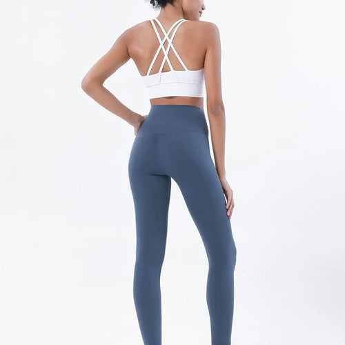 Planet Gates White Code Blue / M / CN SOISOU Nylon Yoga Set Women's Tracksuit Gym Fitness Set Woman 2 Pieces Leggings Sports Bra Breathable Sportwear Woman Clothes