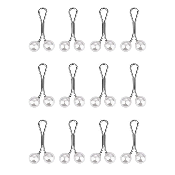 Planet Gates white color 12PCS Lady Pearls Muslim Women Shawl Scarf Lady Scarves Hijab Clips Pearl Brooch Pins Pin Headscarf Pearl Clip Scarf Clips