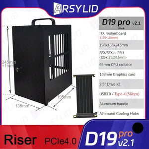 Planet Gates White D19 Pro 6.1L A4 Chassis SFX HTPC Mini ITX Game Computer Graphics Card RTX2070 I7 Smallest Independent Display Case Dream D19pro