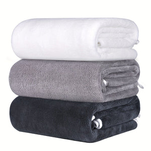 Planet Gates White+dark Gray+light Gray 3pcs Microfiber Bath Towel Set, Lightweight Quick Drying Bath Towels, Super Absorbent & Breathable, High Quality Coral Velvet Bath Towel Sets, Ultra Soft Towel Set For Bathroom, Fitness, Travel, Yoga