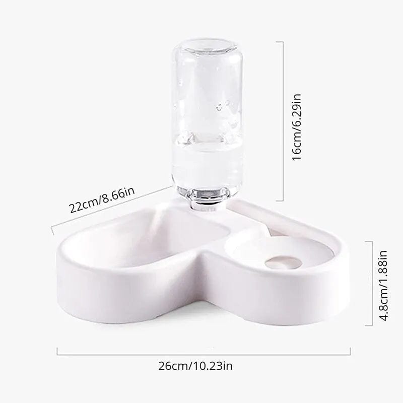 Planet Gates WHITE Dog and Water Dispenser Small and Medium Sized Dog and Food Basin Bowl Automatic Water Dispenser Pet Products