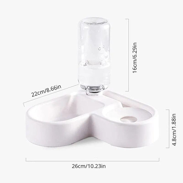 Planet Gates WHITE Dog and Water Dispenser Small and Medium Sized Dog and Food Basin Bowl Automatic Water Dispenser Pet Products