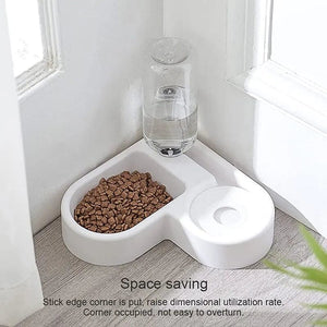 Planet Gates WHITE Dog and Water Dispenser Small and Medium Sized Dog and Food Basin Bowl Automatic Water Dispenser Pet Products