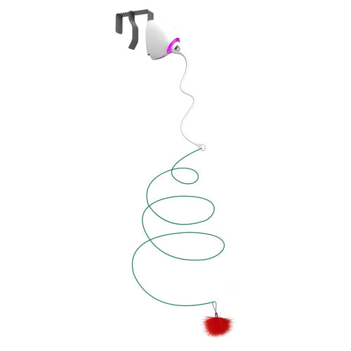 Planet Gates WHITE Electric Cat Toy Rope Automatic Teaser Cat String Toys Hanging Door Interactive Kitten Game Toy Random Swing Cat Catching Sticks