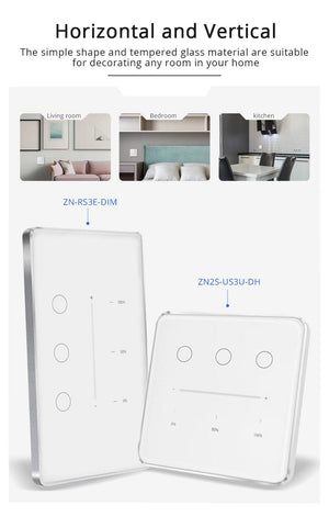 Planet Gates White EU type Zemismart Tuya Zigbee Smart Dimmer Switch 3 Gang Smart Life APP Remote Control US EU Standard Light Switch Percentage Control