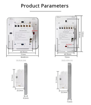 Planet Gates White EU type Zemismart Tuya Zigbee Smart Dimmer Switch 3 Gang Smart Life APP Remote Control US EU Standard Light Switch Percentage Control