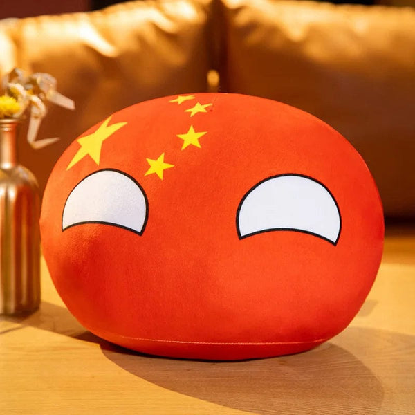 Planet Gates white eyes china / about 40cm / CHINA 10/30/40cm Polandball Plush Doll Countryball Country Ball Toy Plush Pendant Stuffed Doll Christmas Children Gift
