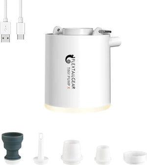 Planet Gates White FLEXTAILGEAR Tiny Pump X Portable Air Pump Camping Equip Outdoor Gadgets Rechargeable for Hiking/Float/Lighting