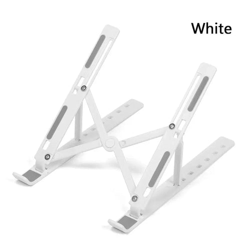 Planet Gates white Foldable Laptop Stand ABS Portable Notebook Support Base Holder Adjustable Riser Cooling Bracket for Laptop & Tablet Accessories
