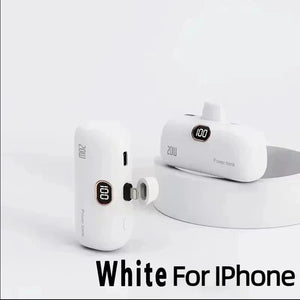 Planet Gates White for iPhone / 5000mAh Mini Power Bank 2000/5000mAh Built Cable Portable Mobile Charger Fast Charger Spare Battery Capsule Power bank For iPhone Type-C
