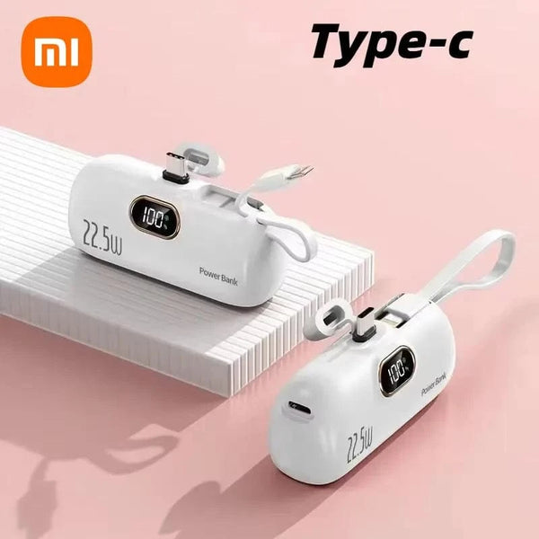 Planet Gates White For Type-C / 30000mAh Xiaomi Mijia 30000mAh Mini Portable Power Bank Capsule Mobile Power Supply Emergency External Battery Fast Charger For iPhone 16