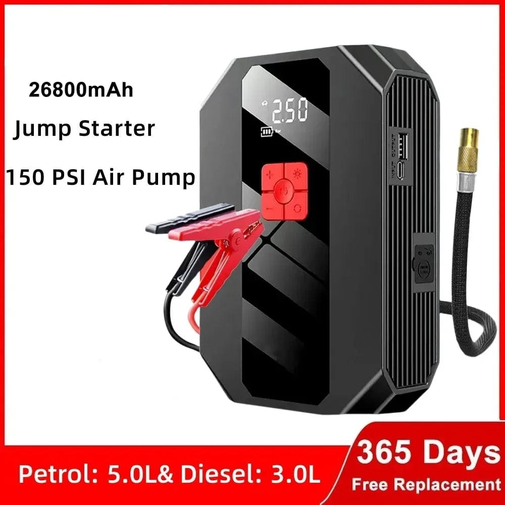 Planet Gates White / france New 1200A 26800mAh Car Jump Starter 4 In 1 Pump Air Compressor Starting Device Power Bank 12V Digital Tire Inflator 150PSI