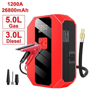 Planet Gates White / france New 1200A 26800mAh Car Jump Starter 4 In 1 Pump Air Compressor Starting Device Power Bank 12V Digital Tire Inflator 150PSI