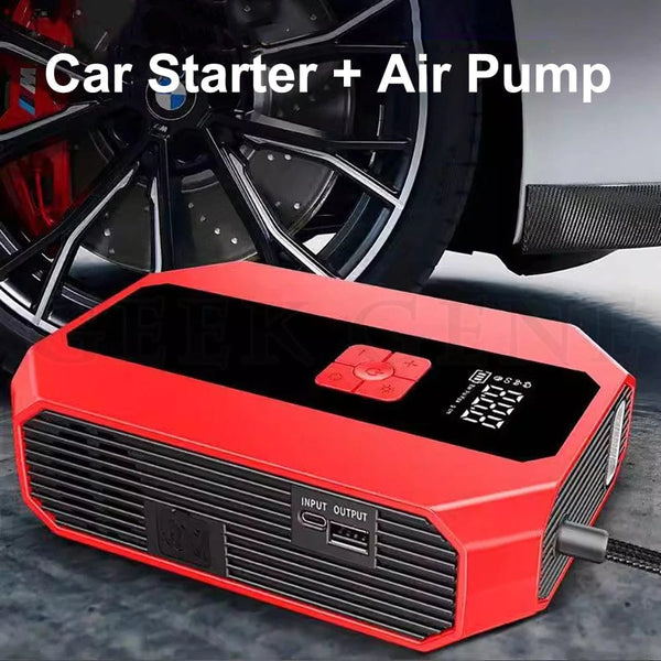 Planet Gates White / france New 1200A 26800mAh Car Jump Starter 4 In 1 Pump Air Compressor Starting Device Power Bank 12V Digital Tire Inflator 150PSI