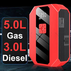 Planet Gates White / france New 1200A 26800mAh Car Jump Starter 4 In 1 Pump Air Compressor Starting Device Power Bank 12V Digital Tire Inflator 150PSI