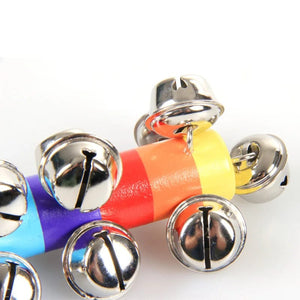Planet Gates WHITE Free Shipping Colorful Rainbow Hand Held Bell Stick Wooden Percussion Musical Toy for KTV Party Kids Game Wholesale Retail