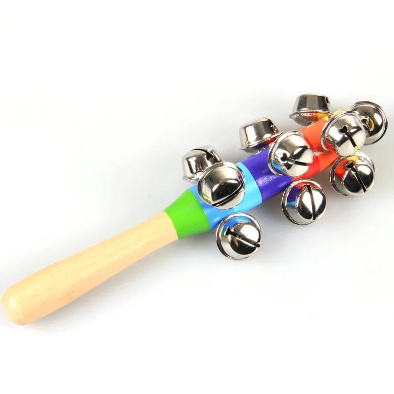 Planet Gates WHITE Free Shipping Colorful Rainbow Hand Held Bell Stick Wooden Percussion Musical Toy for KTV Party Kids Game Wholesale Retail