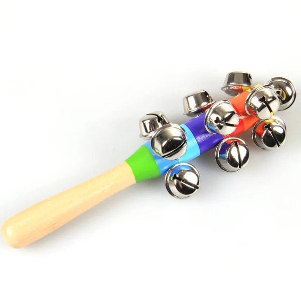 Planet Gates WHITE Free Shipping Colorful Rainbow Hand Held Bell Stick Wooden Percussion Musical Toy for KTV Party Kids Game Wholesale Retail