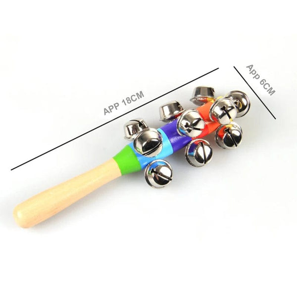 Planet Gates WHITE Free Shipping Colorful Rainbow Hand Held Bell Stick Wooden Percussion Musical Toy for KTV Party Kids Game Wholesale Retail
