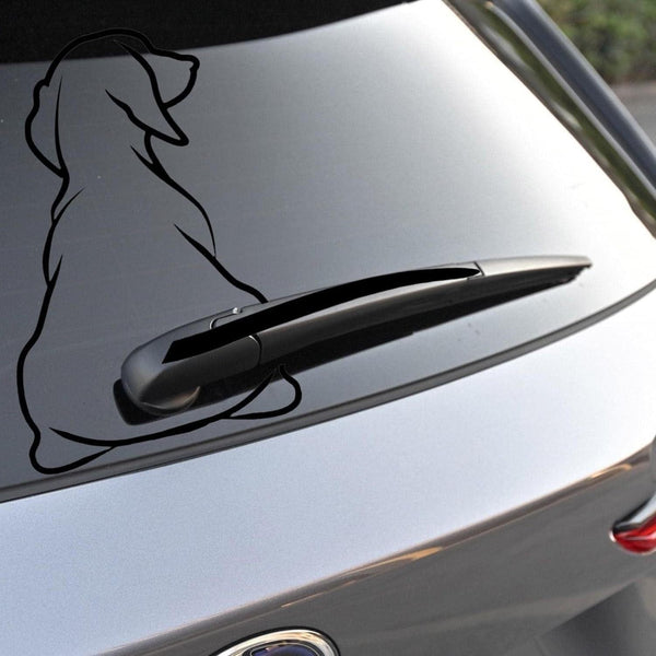Planet Gates White Funny Dog Moving Tail Decal Dog Windshield Wiper Sticker Cute Animal Puppy Car Sticker Waterproof Rear Window Wiper Decal Decoration
