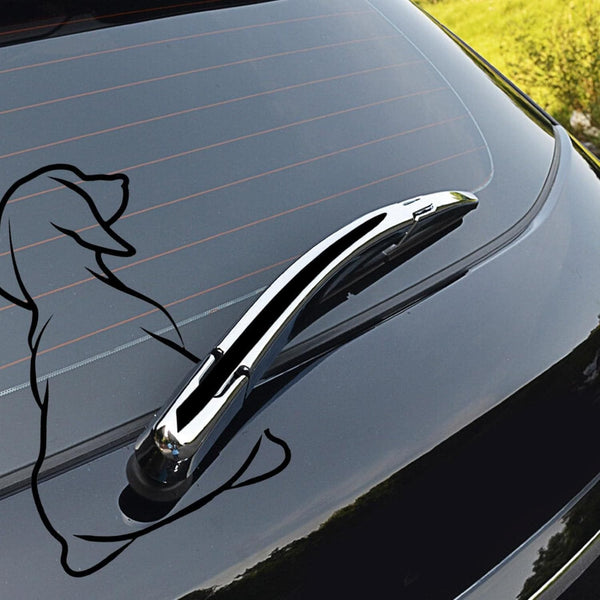 Planet Gates White Funny Dog Moving Tail Decal Dog Windshield Wiper Sticker Cute Animal Puppy Car Sticker Waterproof Rear Window Wiper Decal Decoration