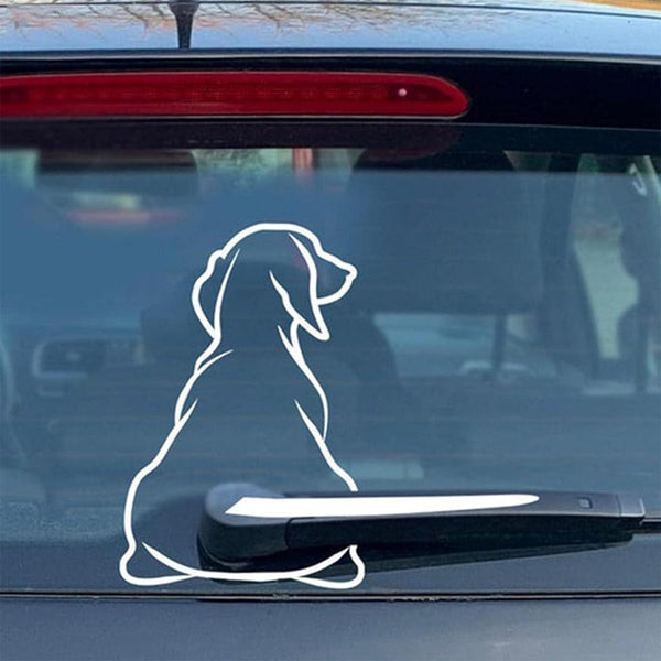 Planet Gates White Funny Dog Moving Tail Decal Dog Windshield Wiper Sticker Cute Animal Puppy Car Sticker Waterproof Rear Window Wiper Decal Decoration