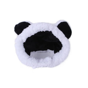 Planet Gates WHITE Funny Panda Hat for Pet, Warm Cap, New Year Party, Christmas Cosplay Accessories, Photo Props, Headwear for Dog and Cat,New Year