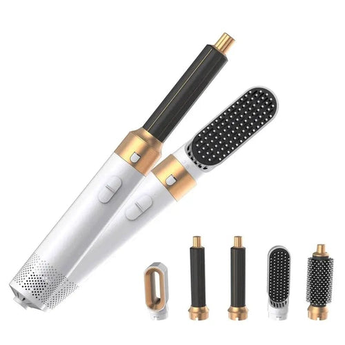 Planet Gates White Gold / EU Professional Air Hair Styler 5 In 1 Low Noise Hair Curling Straightening Hair Drying 1000W Hot Air Brushes