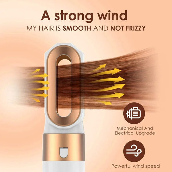 Planet Gates White Gold / EU Professional Air Hair Styler 5 In 1 Low Noise Hair Curling Straightening Hair Drying 1000W Hot Air Brushes