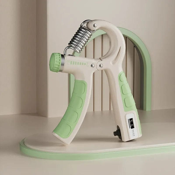 Planet Gates White Green Grip Strength Trainer, Hand Squeezer Adjustable Resistance, Hand Grip Strengthener for Muscle Building and Injury Recovery