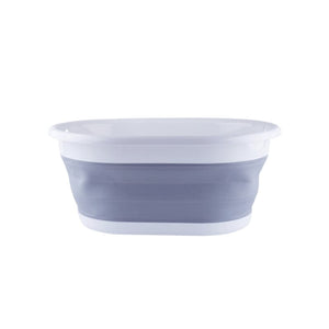 Planet Gates White Grey 1pc Portable Folding Laundry Basket - Perfect for Dirty Clothes, Snacks, and Camping - Convenient and Durable Storage Solution