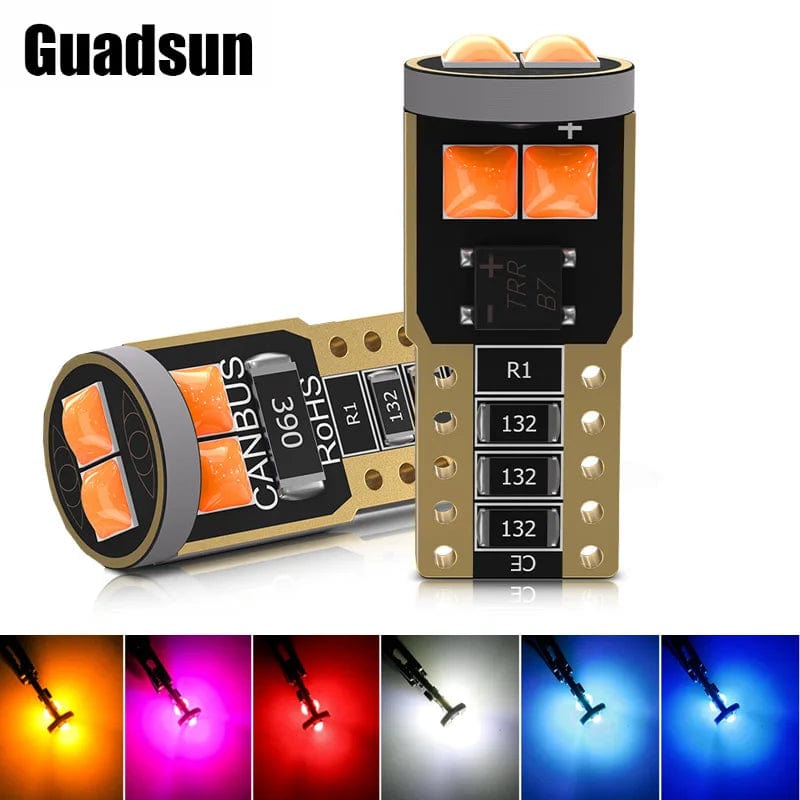 Planet Gates WHITE Guadsun 2PCS T10 W5W LED 168 194 W3W 3030 6SMD Bulbs Canbus Car Interior Clearance License Plate Light Dome Lamp White Ice Blue