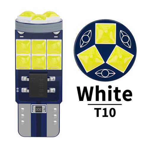 Planet Gates WHITE Guadsun X2 T10 W5W 3030 15SMD 194 LED White 6000K Canbus Super Bright Auto Wedge Lights Turn Side Bulbs Interior Reading Lamp