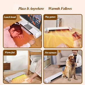 Planet Gates White Heater Eary Multifunctional Desktop Heater Home Office Heaters Energy Saving Electric Heater Winter Warmer Machine with USB Port Timed