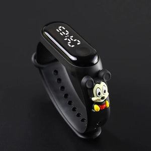 Planet Gates White hei qmn Fashion Mickey Children Watches For Girls Electronic Bracelet Sports Touch LED Spiderman Doll Kids Watch Women Waterproof Clock