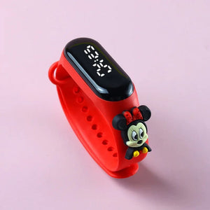 Planet Gates White hong qmn Fashion Mickey Children Watches For Girls Electronic Bracelet Sports Touch LED Spiderman Doll Kids Watch Women Waterproof Clock