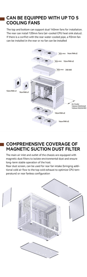 Planet Gates White JONSBO Z20 White Black MATX ATX Chassis 20L Detachable Handle PC Case 163mm Air-Cooled Graphics Card Type-C Desktop 컴퓨터 케이스 Case