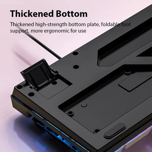 Planet Gates White K500 Wired Gaming Keyboard Mechanical Sensation Laptop Desktops PC Computer Office Accessories 104 Keys RGB Backlight Keyboards