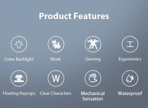 Planet Gates White K500 Wired Gaming Keyboard Mechanical Sensation Laptop Desktops PC Computer Office Accessories 104 Keys RGB Backlight Keyboards