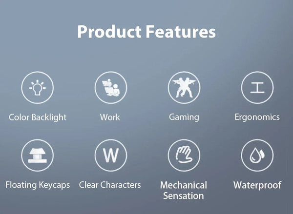 Planet Gates White K500 Wired Gaming Keyboard Mechanical Sensation Laptop Desktops PC Computer Office Accessories 104 Keys RGB Backlight Keyboards