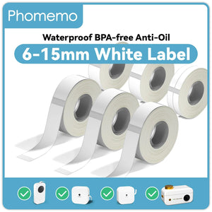 Planet Gates White Label Tape for Phomemo Q30  Printer Paper 3 rolls Label Sticker Paper Roll for Phomemo Labeller Q30 D30 Label Printer