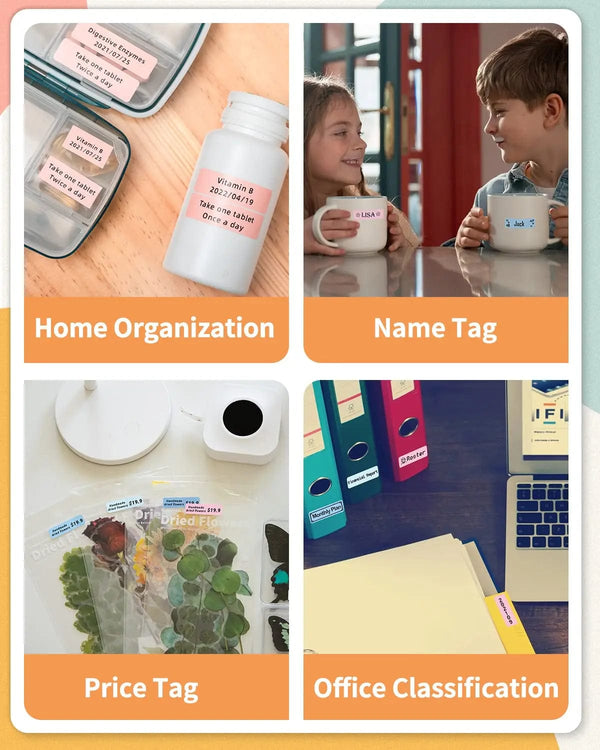 Planet Gates White Label Tape for Phomemo Q30  Printer Paper 3 rolls Label Sticker Paper Roll for Phomemo Labeller Q30 D30 Label Printer