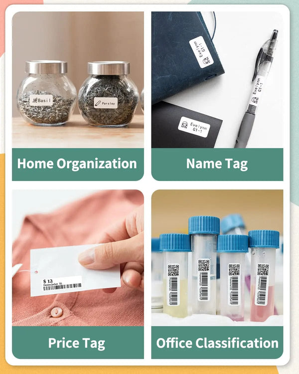 Planet Gates White Label Tape for Phomemo Q30  Printer Paper 3 rolls Label Sticker Paper Roll for Phomemo Labeller Q30 D30 Label Printer