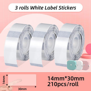 Planet Gates White Label Tape for Phomemo Q30  Printer Paper 3 rolls Label Sticker Paper Roll for Phomemo Labeller Q30 D30 Label Printer