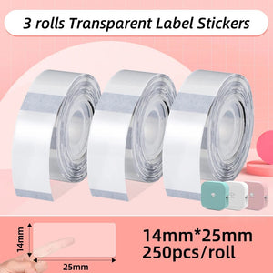 Planet Gates White Label Tape for Phomemo Q30  Printer Paper 3 rolls Label Sticker Paper Roll for Phomemo Labeller Q30 D30 Label Printer