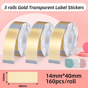 Planet Gates White Label Tape for Phomemo Q30  Printer Paper 3 rolls Label Sticker Paper Roll for Phomemo Labeller Q30 D30 Label Printer