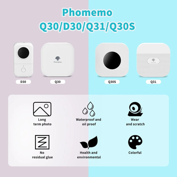Planet Gates White Label Tape for Phomemo Q30  Printer Paper 3 rolls Label Sticker Paper Roll for Phomemo Labeller Q30 D30 Label Printer
