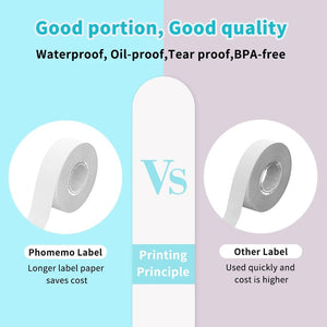 Planet Gates White Label Tape for Phomemo Q30  Printer Paper 3 rolls Label Sticker Paper Roll for Phomemo Labeller Q30 D30 Label Printer